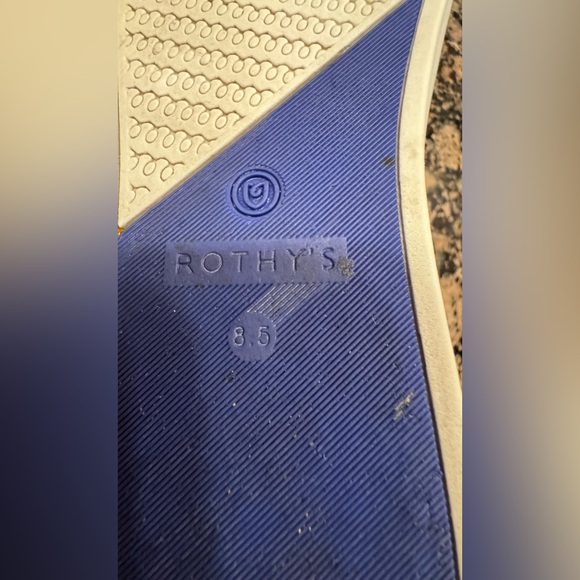 Rothy's White and Navy Slip-On Sneakers Size 8.5 - Picture 9 of 12